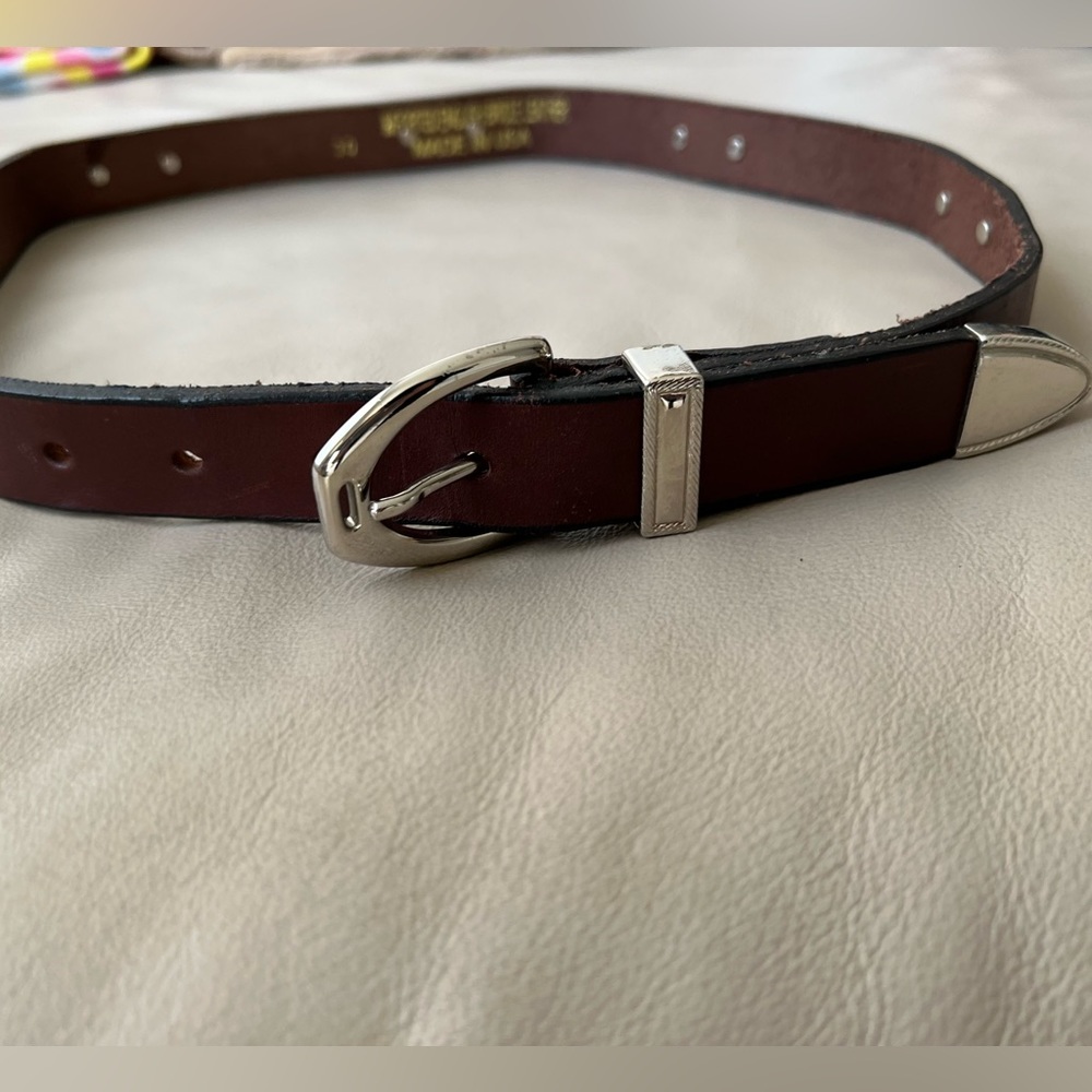 Horse-themed Brown Leather Belt - Size 30 - Picture 9 of 11